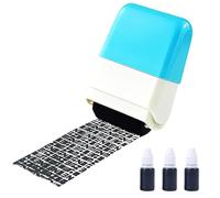 Tampon Confidentiel Roulant de Protection Contre le Vol d'Identité, avec 3 recharges, Couverture de L'information Protection pour Données Personnelles, Adresse et Vie Privée, bleu