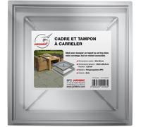 Jardibric - Tampon Trappe Creux à Carreler avec Cadre en Polypropylène Renforcé - Dimensions 30 x 30 cm, Compatible avec Regard - Solution Durable et Esthétique pour Extérieur