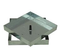 Tampon Creux avec Cadre en en tôle galvanisée à carreler, Tampon de coffrage pour Regard (23 x 23 cm)