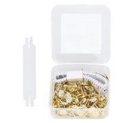 Tampon d'amas de semelle décorative têtes de punage à clous kit d'ensemble en acier en carbone 100pcs pour le canapé de meubles Artisanat en bois avec règle flexible (Or)