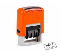Tampon Dateur Automatique avec Base Ouverte, Rouge, Auto-Encreur, Format Date Réglable, pour Documents et Courrier (Tampon dateur + mention "Payé")