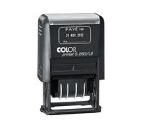 Tampon dateur COLOP avec le texte "PAYÉ le" | Impression bicolore (bleu et rouge) | Date en français | Printer S 260/L2 | Tampon auto-encreur pour secrétariat et comptabilité