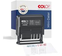 Tampon dateur COLOP S 120/WD | 12 textes + date | Bleu/Rouge | 4 mm