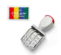 Tampon Dateur, Dateur à Encrage Séparé, Kit de Marquage d'Œufs, 1 Tampon Encreur Couleur, Caoutchouc 4mm, Changement de la date avec les Molettes