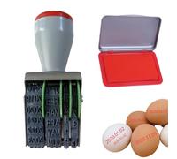 Tampon Dateur Manuel de l'œuf,Kit pour Dater les Oeufs,Tampon Dateur,Cachet en Caoutchouc avec Année et Date,Convient pour les Œufs de Canard et Toutes Sortes D'étiquettes en Papier