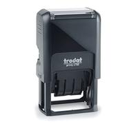 Tampon Dateur PAYE LE ... PAR - Trodat Printy B4750L2 - Texte en bleu, date en rouge, encrage automatique rechargeable, format de l'impression 41 x 24 mm noir
