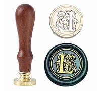 Tampon de Cachet de Cire Initial - Cachet de Cire Alphabet, Kit de Cachet de Lettre Vintage L, Cachet en Laiton de 25mm/0,98 Pouce pour Enveloppes, Invitations et Mariage