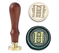 Tampon de Cachet de Cire Initial - Cachet de Cire Alphabet, Kit de Cachet Vintage Lettre H, Cachet en Laiton de 25mm/0,98 Pouce pour Enveloppes, Invitations et Mariage