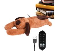 Tampon de chauffage animal en peluche - Chiot chauffable peluche pour un confort sûr, jouet USB avec arrêt automatique pour épaule, dos, cou, ventre, garçons, filles, cadeau de Noël, 23,62x6,