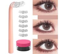 Tampon de cils, tampon de cils inférieur réutilisable 6pcs Silicone Bottom Cils Tampon avec 1 crème de mascara & 1 tampon Timp Nother Lash Extension Kit pour maquillage Style débutant 2