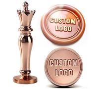 Tampon de cire à cacheter rétro, outil de bricolage avec tête remplaçable, comprend une cuillère à perles de cire, cadeau artisanal for sceller des enveloppes Tampon fait main(Rose Gold)