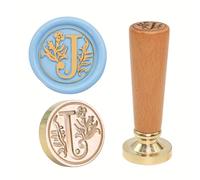 Tampon de cire fabriqué à la main en bois de hêtre avec pointe de gaufrage en laiton interchangeable pour correspondance élégante pour lettres