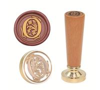 Tampon de cire fabriqué à la main en bois de hêtre avec pointe de gaufrage en laiton interchangeable pour correspondance élégante pour lettres