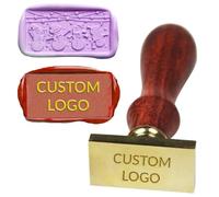 Tampon de cire personnalisé avec votre propre logo - Tampon de cire à cacheter personnalisé pour lettre, artisanat, enveloppes, invitations de mariage, Noël (rectangle)