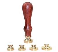Tampon de cire pour cartes de vœux - Cire de cachet ancienne, presse à tampon décorative | Tête de sceau de cire pour enveloppes avec poignée en palissandre, sceau de cire classique, accessoires de A