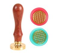 Tampon de cire pour fleur de vie Tampon de cire à cacheter Retro Wood Stamp Wax Seal 25mm Removable Brass Head Wood Handle for Envelope Invitation Wedding Lot de 19 cachets