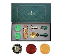 Tampon de cire pour lettres U, AMTOL Kit de tampon de cire de style européen, Tampon de cire vintage personnalisé pour lettres, cartes et invitations (U)