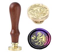 Tampon de cire vintage - Dragon ailé - Tampon de cire scellé rétro avec crâne humain et monstre enflammé pour Halloween