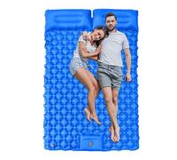 Tampon de couchage gonflable - matelas aérien camping avec oreiller, lit voyage compact | Oreiller tapis ultra-léger les coussinets pompe à pied intégrés sac dos léger pour la randonnée, le trekking e
