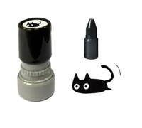 Tampon de Craft Vintage à Motif Chat, Tampon Auto-encreur avec Bouchon d'Encre, Ensemble de Récompense Adorable avec Chats Dessin Animé pour la Classe, Journal, Carte, DIY, Lettres