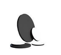 Tampon de joints d'étanchéité en feuille de caoutchouc de silicone VMQ à dos adhésif rond solide noir(6x1.5mm 50Pcs)