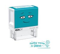 Tampon de motivation NIO School "Continue à t'exercer avec application", encre à empreintes fresh mint, 38 x 14mm