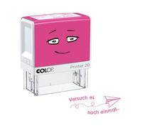 Tampon de motivation NIO School "Essaie encore...", encre à empreintes rose pâle, 38 x 14mm