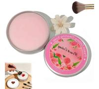 Tampon de nettoyage en silicone pour pinceaux de maquillage, avec savon, kit de nettoyage 2 en 1 avec savon solide, portable, pour un nettoyage en profondeur et un rinçage facile (Honey Peach - 100 g)