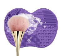 Tampon de nettoyage pour pinceaux de maquillage, tapis à récurer pour pinceaux cosmétiques,Tampon nettoyant en silicone souple pour brosse cosmétique, Tapis d'entretien d'outils de beauté avec ventou