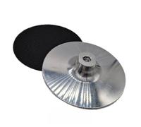 Tampon de polissage en aluminium pour meuleuse d'angle à filetage M14, M10, 5/8-11 - Tapis de support de 100 mm et 125 mm compatible avec polisseuse pneumatique, argent/noir