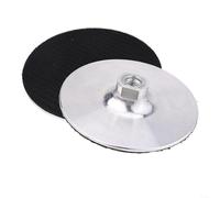 Tampon de polissage en aluminium pour meuleuse d'angle filetée, support de support de 125 mm compatible avec polisseuse à air, argent/noir