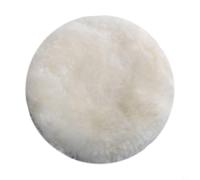 Tampon de polissage en laine d'agneau à dos adhésif pour bois, peinture de voiture, acier inoxydable et finition de meubles - Roue de meulage compatible avec les machines de polissage (15,2 cm)