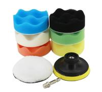 Tampon de polissage en mousse de 5 pouces, 9 pièces, tampon de roue de forage, polisseuse, tampons éponge de polissage réutilisables, Kit pour ponçage et épilation-9pcs