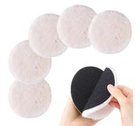 tampon de polissage laine 125 mm pour ponceuse orbitale, lot de 5 pièces, épaisseur 2,6 cm, blanc, accessoires rénovation voiture bois métal nettoyage rapide efficace