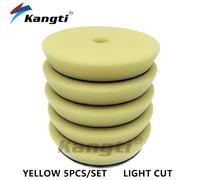 Tampon De Polissage Plat Pour Voiture,Éponge,Polisseuse,Élimine Les Rayures,Da,Ro,Ga,Polisseuse De Planche De Voiture,3 Po,80mm,5 Po,125mm,6 Po,150mm - Type Yellow X 5pcs-5 Inch(125mm)Backer