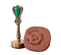 Tampon de poterie personnalisé avec logo Tampon en argile personnalisé for signature en céramique avec votre design Outil de marquage de poterie en laiton signe(3Inches)