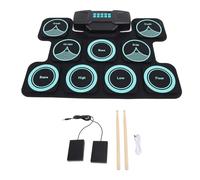 Tampon de pratique du tambour électronique Roll Up Drum Pad avec des haut-parleurs DTX Mode de jeu DTX 2000mAh Batterie rechargeable Kit de tambour portable pour les débutants