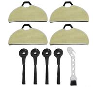 Tampon de rechange et brosse latérale pour aspirateur robot Shark AV2610WA RV2610WA, tampons réutilisables et lavables en microfibre, nettoyage anti-rayures pour sols en bois dur (4 + 4 + 1)