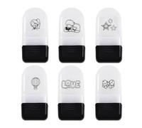 Tampon De Rouleaux De Dessin Animé 6PCS Pour Cartes Étudiant Scrapbooking École Artisanale Projet Educational Learning Tool Cartoon Roller Tampon