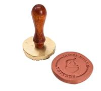 Tampon de signature personnalisé en argile, tampon en laiton personnalisé avec manche en bois, tampon de marquage for céramique, argile polymère, savon, cire signe(3Inches)