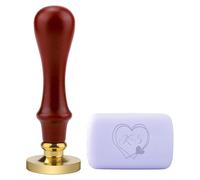 Tampon de signature personnalisé for la fabrication de savon, tampon en laiton personnalisé avec manche en bois, empreinte de logo de savon DIY for poterie, cire Tampons Signature(Brown,1.5Inches)
