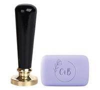 Tampon de signature personnalisé for la fabrication de savon, tampon en laiton personnalisé avec manche en bois, empreinte de logo de savon DIY for poterie, cire signe(Svart,3Inches)