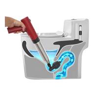 Tampon de toilettes électrique avec batterie 5 bar haute pression puissant avec 3 embouts, déboucheur sans fil pour salle de bain et cuisine, rouge