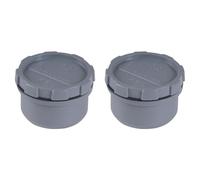 TAMPON DE VISITE MALE FEMELLE 32 40 50 PVC GRIS BOUCHON EVIER PLOMBERIE VASQUE EVACUTATION EAUX USEES MANCHON RACCORD (Diamètre 50mm) (Lot de 2)