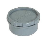 TAMPON DE VISITE MALE FEMELLE 40MM PVC GRIS BOUCHON EVIER PLOMBERIE VASQUE EVACUTATION EAUX USEES MANCHON RACCORD