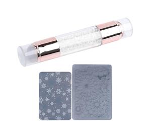 Tampon Des Ongles - Manucures Emploiter Les Stylos | Empestation Stylos | Statuts D'emboutissant À Double Fin Embelli Les Stylos | Double Fin Design Riginestone Embellift Stamping Penns Kit For Women