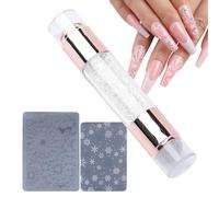Tampon D'ongle - Kit De Stylos D'estampage À Double Extrémité Avec Conception De Strass | Outil De Timbre D'art Nail Pour Femmes, Salon Et Utilisation À Domicile, Stylo De Manucure De Bricolage Facile