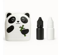 Tampon double Personnalisé pour Vêtement Enfant - Marqueur Textile avec Nom - Idéal pour Crèche, École, Garderie - Encre Résistante au Lavage - (encre noir et encre blanche) inclus encre 10ml (Blanc)