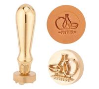 Tampon en argile à tête en laiton, tampon de signature for l'artisanat de la poterie, outil d'impression personnalisé, de céramique et d'artisanat du savon signe(Bottle)