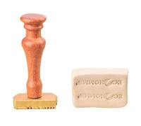 Tampon en argile fait main personnalisé Tampon de signature en poterie personnalisé avec initiales Moule en céramique en laiton for cuir, savon et biscuits signe(2 inches)